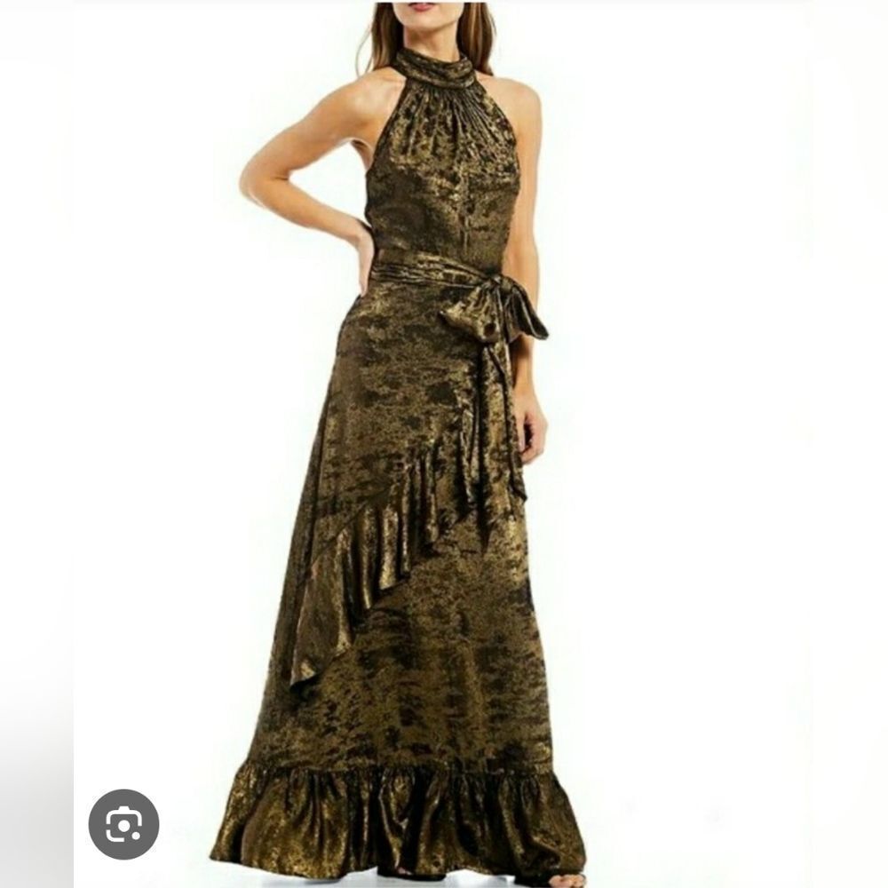 NWT Alex Marie Tiered Ruffle Hem Halter Neck Maxi Dress Size 22W